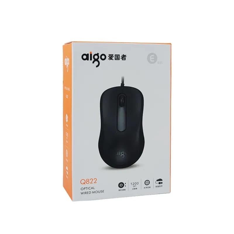 Chuột Máy Tính Có Dây Aigo Q822 - 1000 DPI, USB, Dây 1.5m