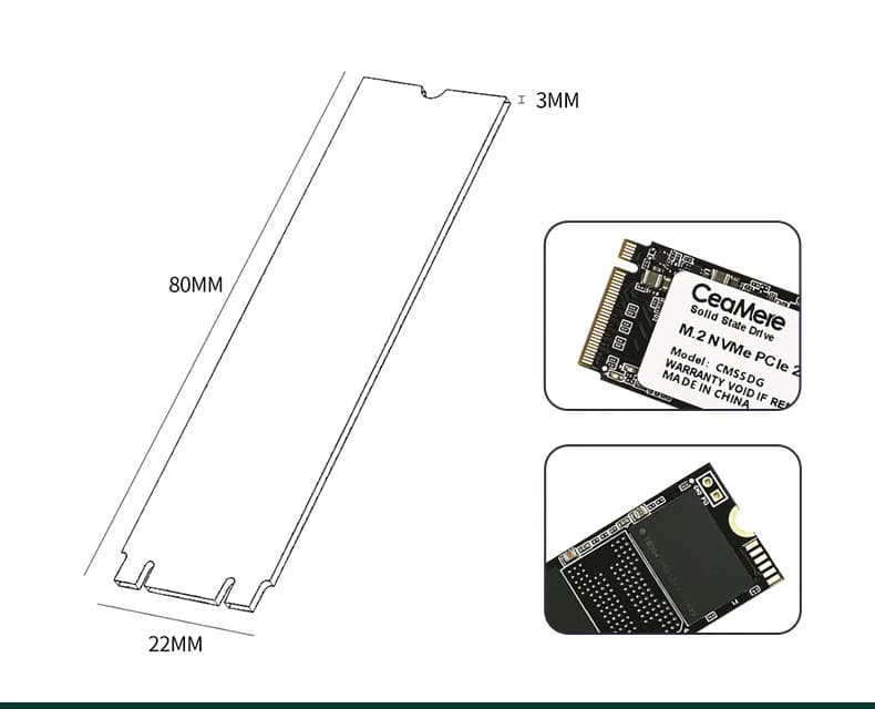 Ổ Cứng SSD Ceamere M.2 SATA NGFF – Tốc Độ Cao, Dung Lượng 128GB / 256GB / 1TB – Dành Cho Laptop & PC