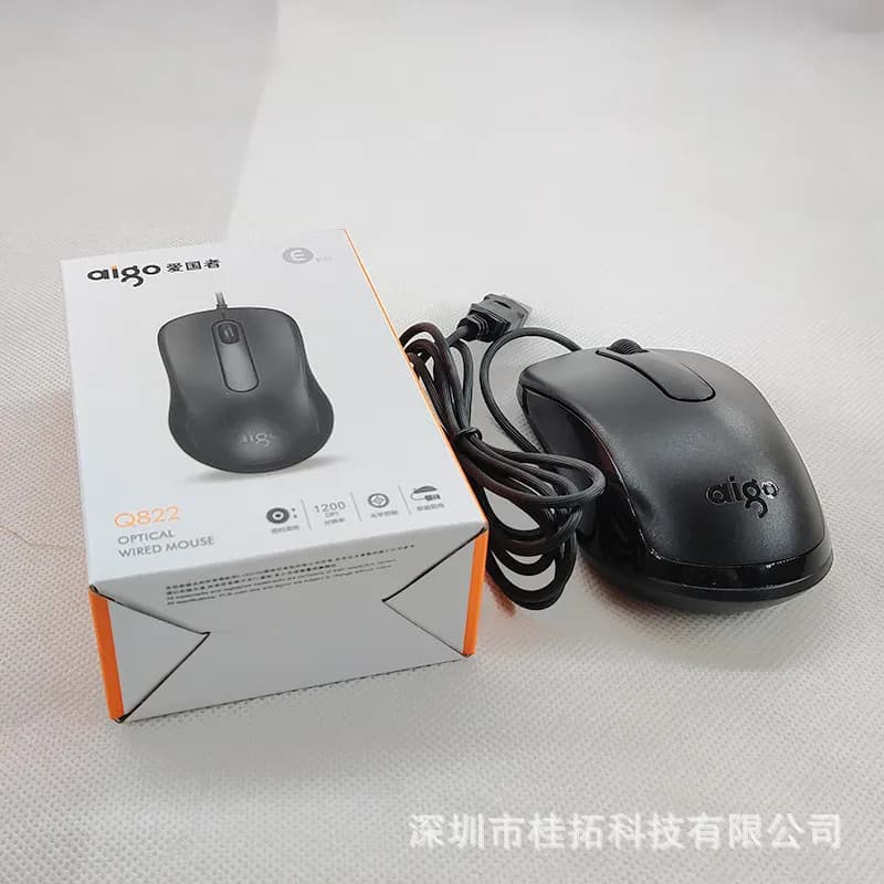 Chuột Máy Tính Có Dây Aigo Q822 - 1000 DPI, USB, Dây 1.5m