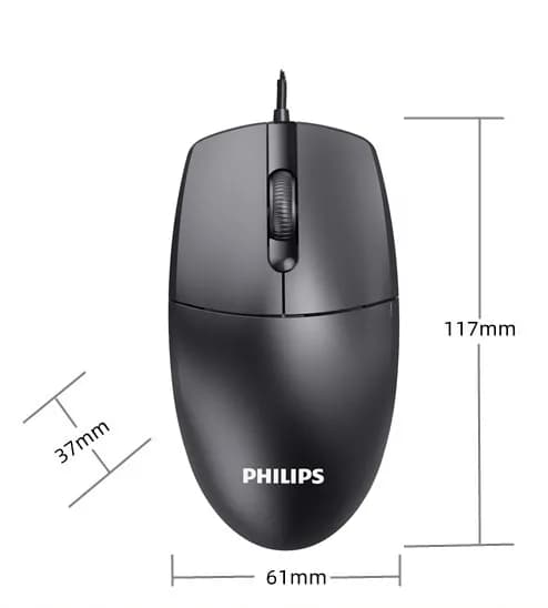 Chuột máy tính có dây Philips cho công việc, giải trí