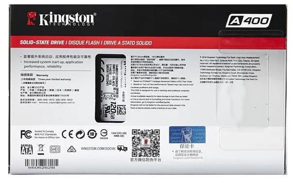 Ổ cứng SSD Kingston A400 cho tốc độ đọc ghi cao